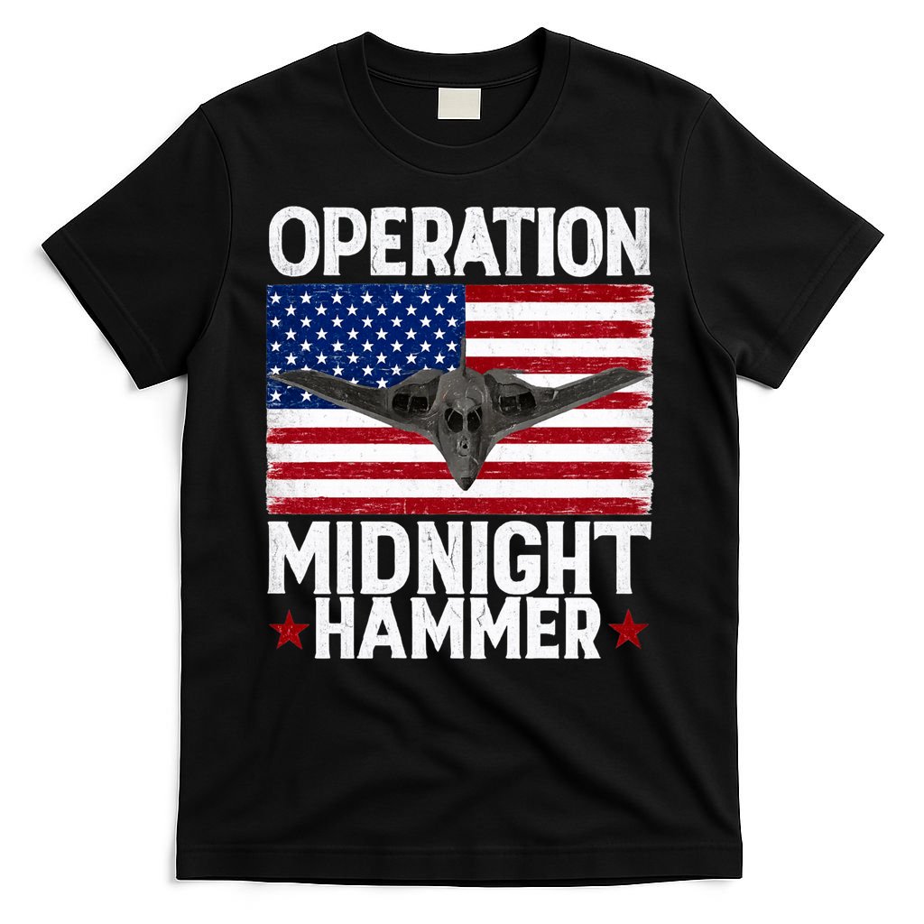 B-2 Stealth Jet Operation Midnight Hammer American Flag T-Shirt