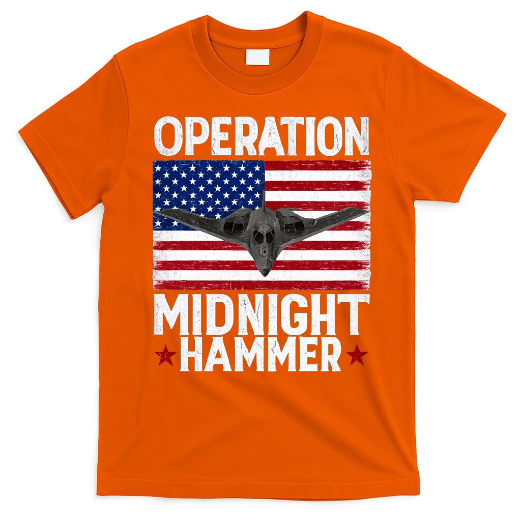 B-2 Stealth Jet Operation Midnight Hammer American Flag T-Shirt
