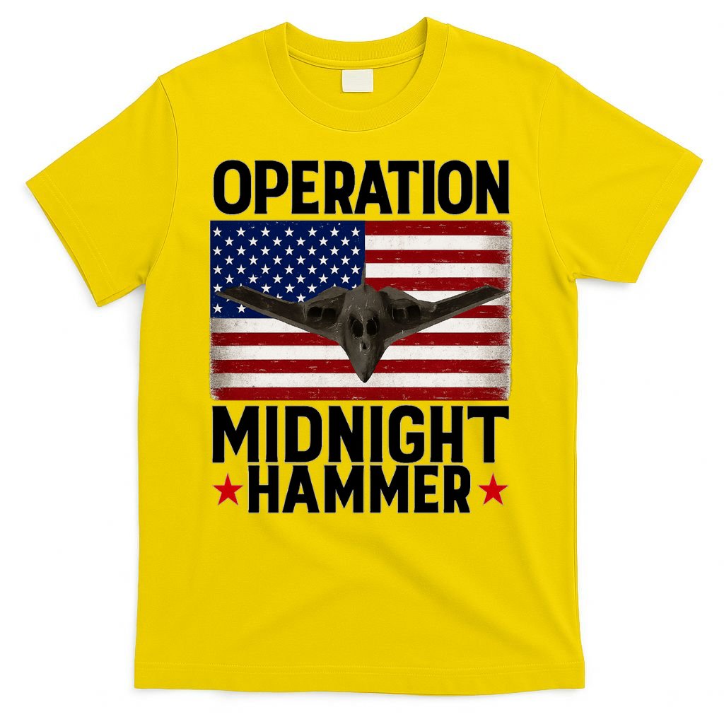 B-2 Stealth Jet Operation Midnight Hammer American Flag T-Shirt