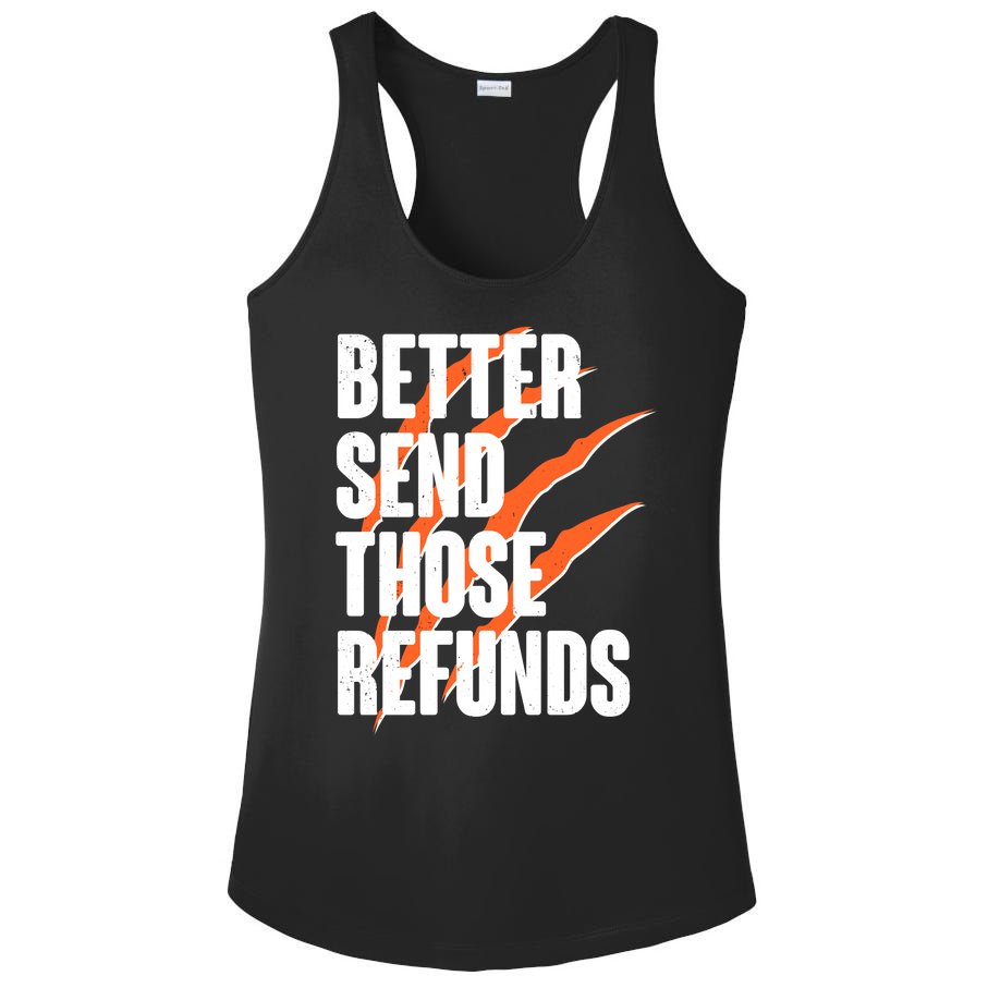 Better Send Those Refunds Cincinnati Football Claw Strike Ladies PosiCharge Competitor Racerback Tank