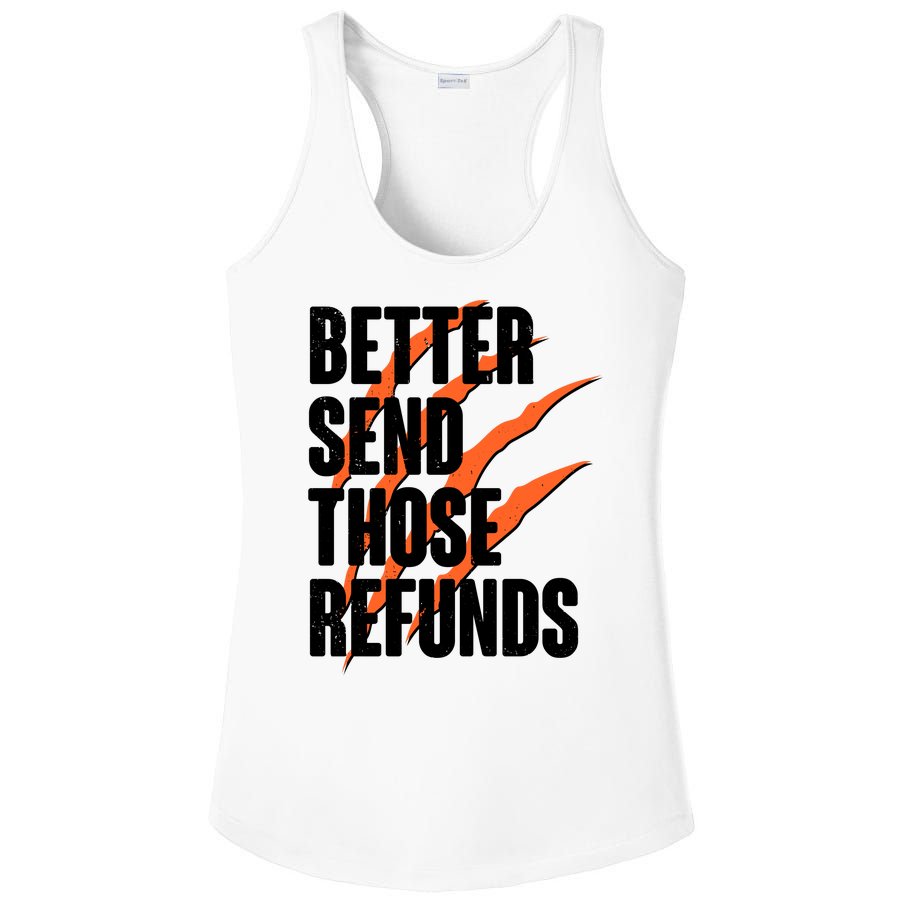 Better Send Those Refunds Cincinnati Football Claw Strike Ladies PosiCharge Competitor Racerback Tank