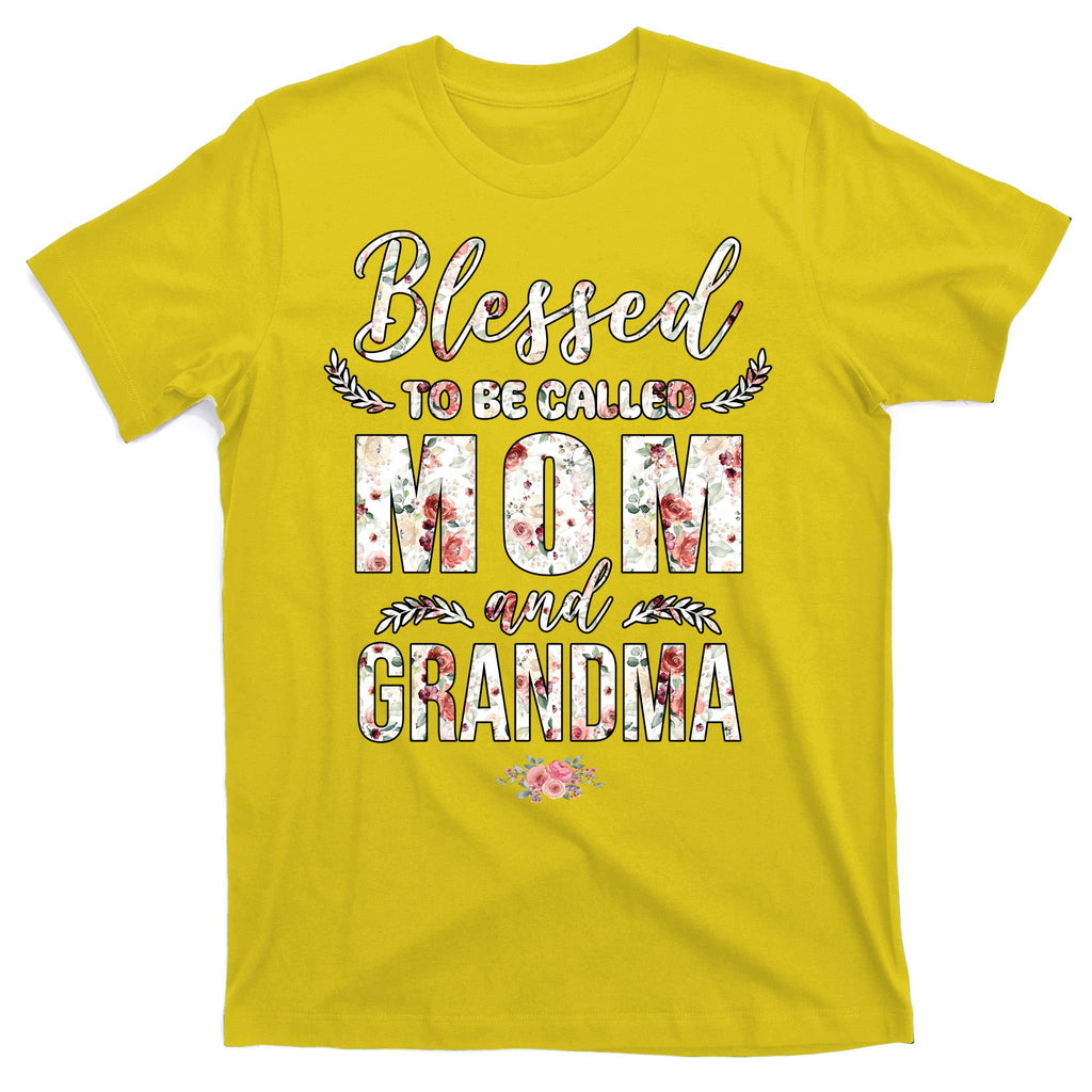 Blessed To Be Called Mom And Grandma Floral T-Shirt