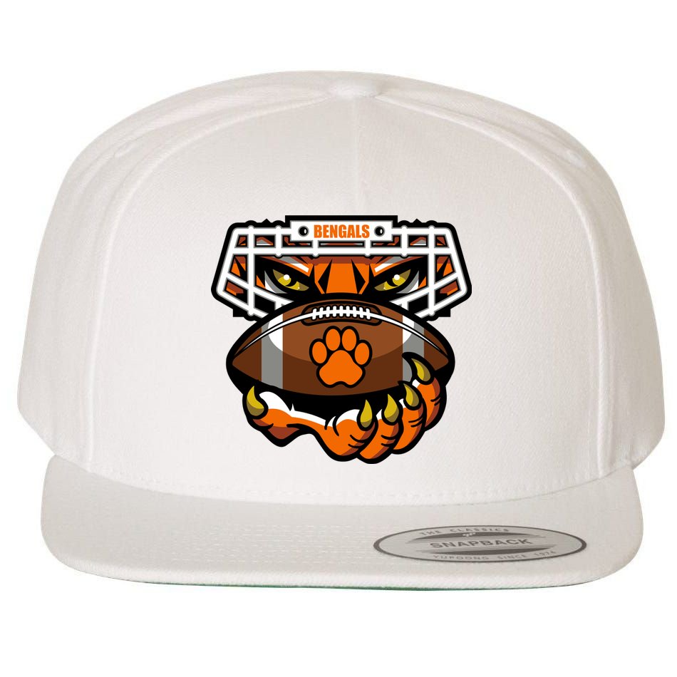 Bengal Tiger Football Wool Snapback Cap