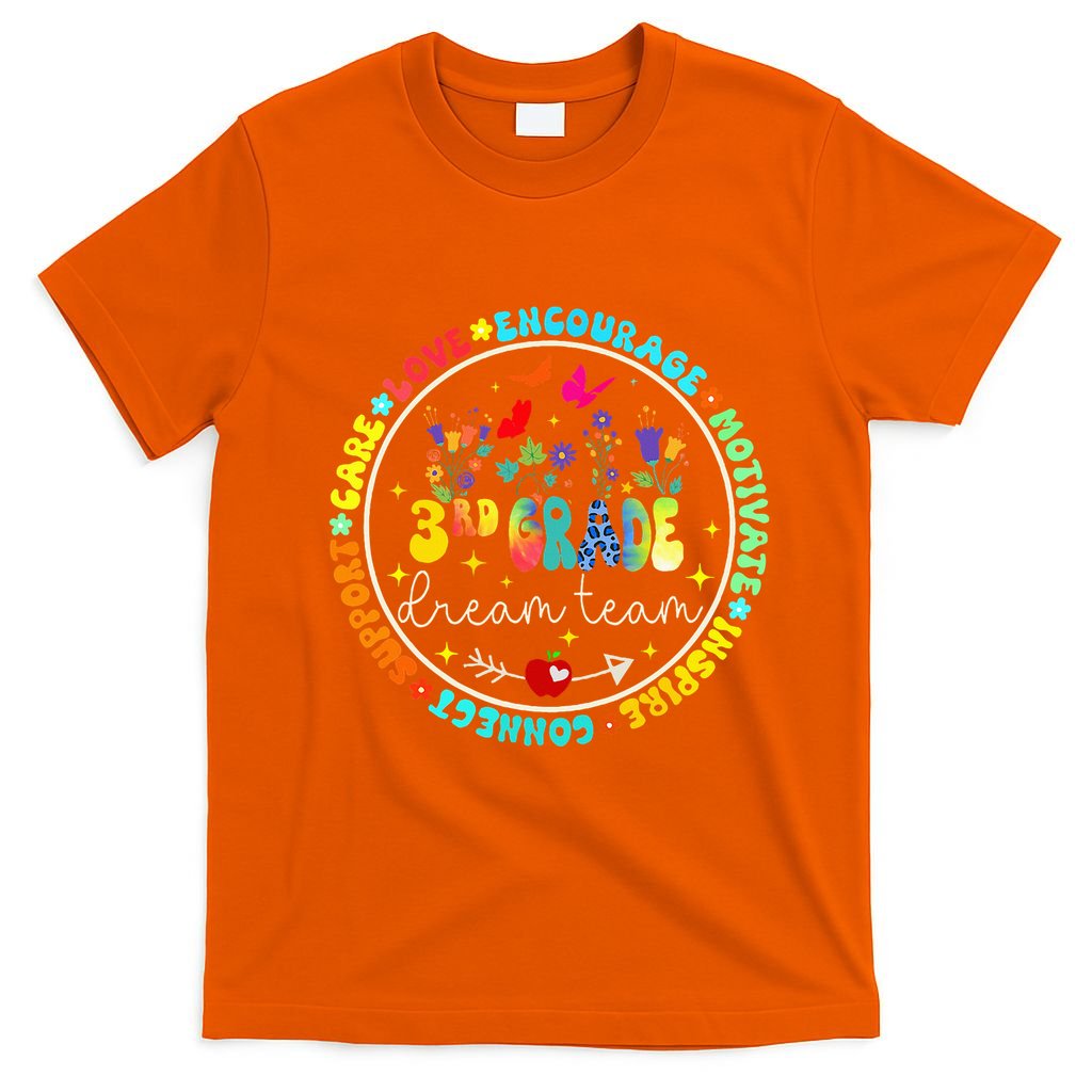 Back To School Third Grade Dream Team Teacher Flower T-Shirt