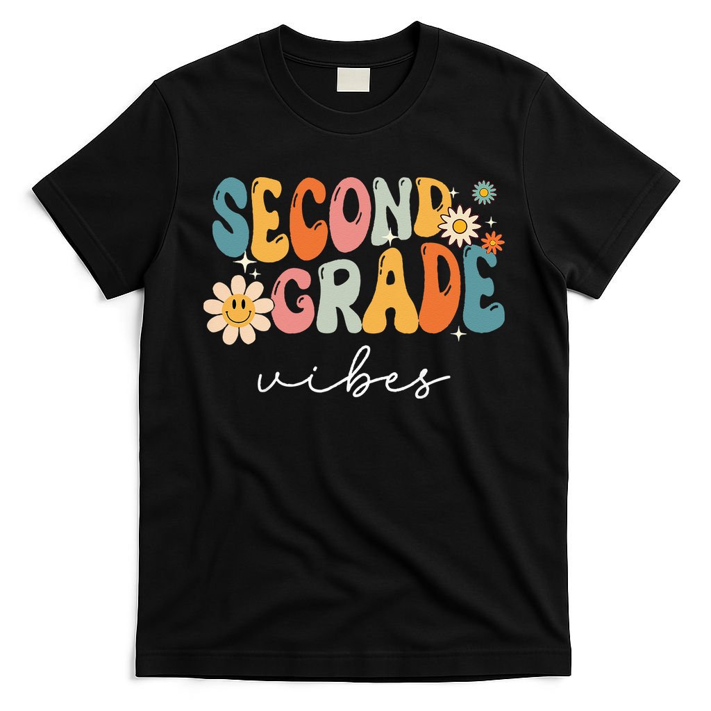 Back To School Second Grade Vibes Retro Teacher T-Shirt