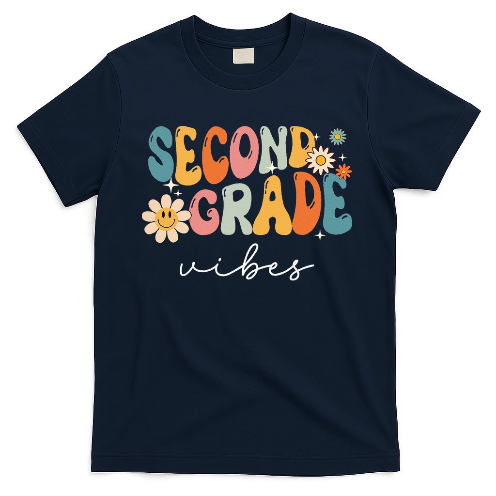 Back To School Second Grade Vibes Retro Teacher T-Shirt