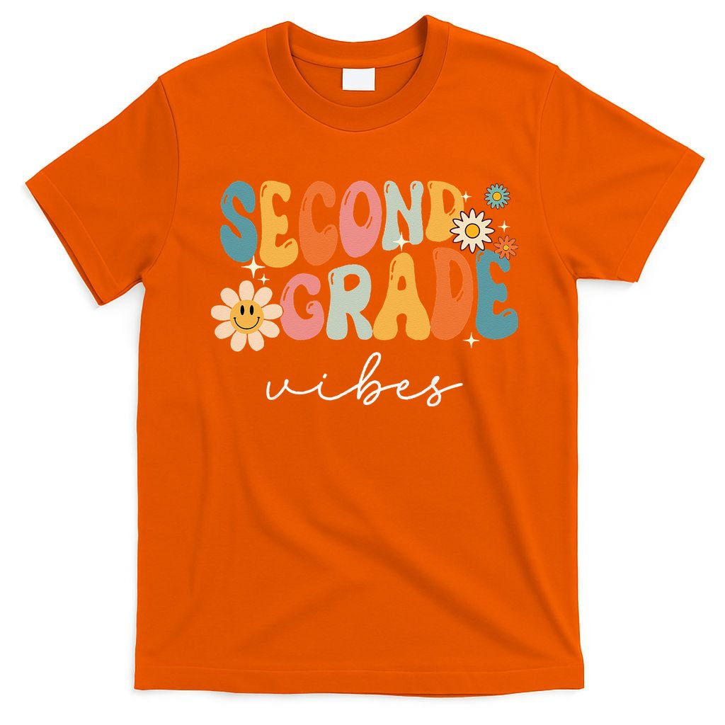 Back To School Second Grade Vibes Retro Teacher T-Shirt
