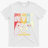 Back To School 2Nd Grade Level Unlocked Video Gamer T-Shirt