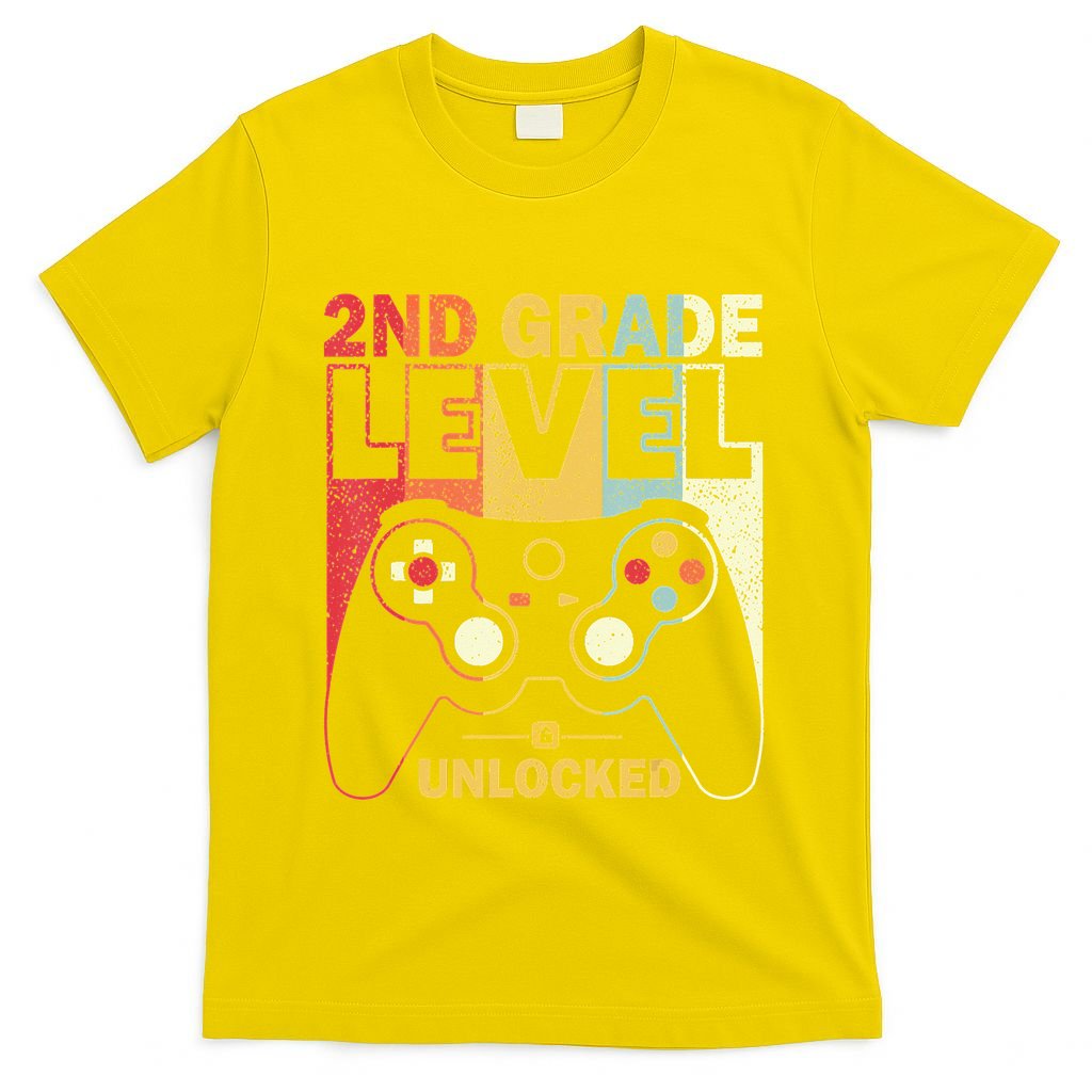 Back To School 2Nd Grade Level Unlocked Video Gamer T-Shirt