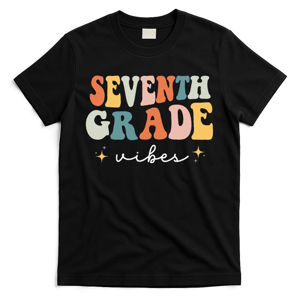 Back To School Seventh Grade Vibes Retro 7th Grade Teacher T-Shirt