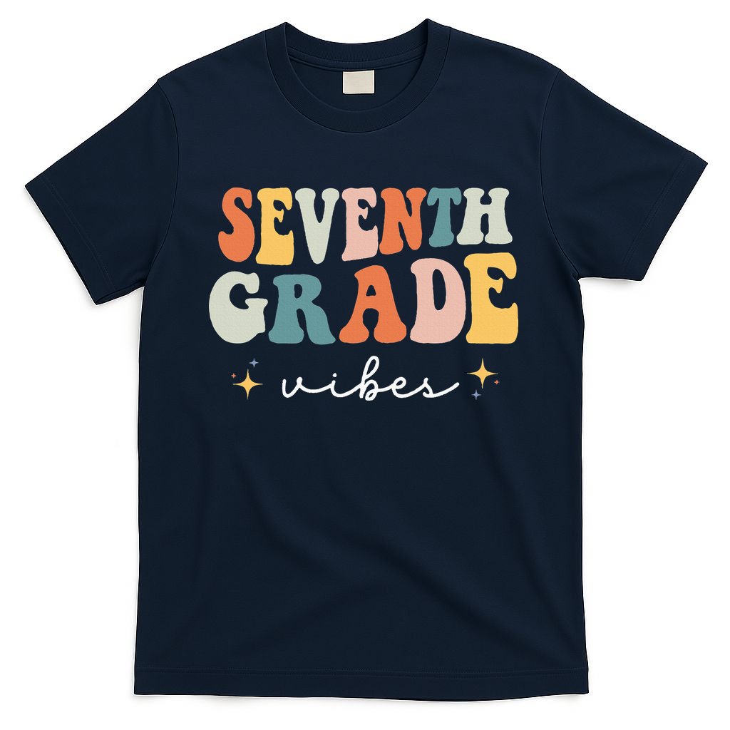 Back To School Seventh Grade Vibes Retro 7th Grade Teacher T-Shirt