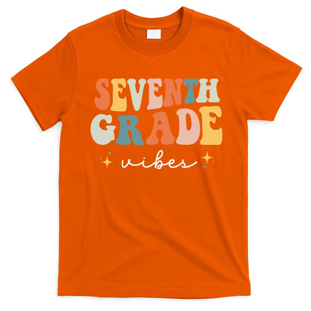 Back To School Seventh Grade Vibes Retro 7th Grade Teacher T-Shirt