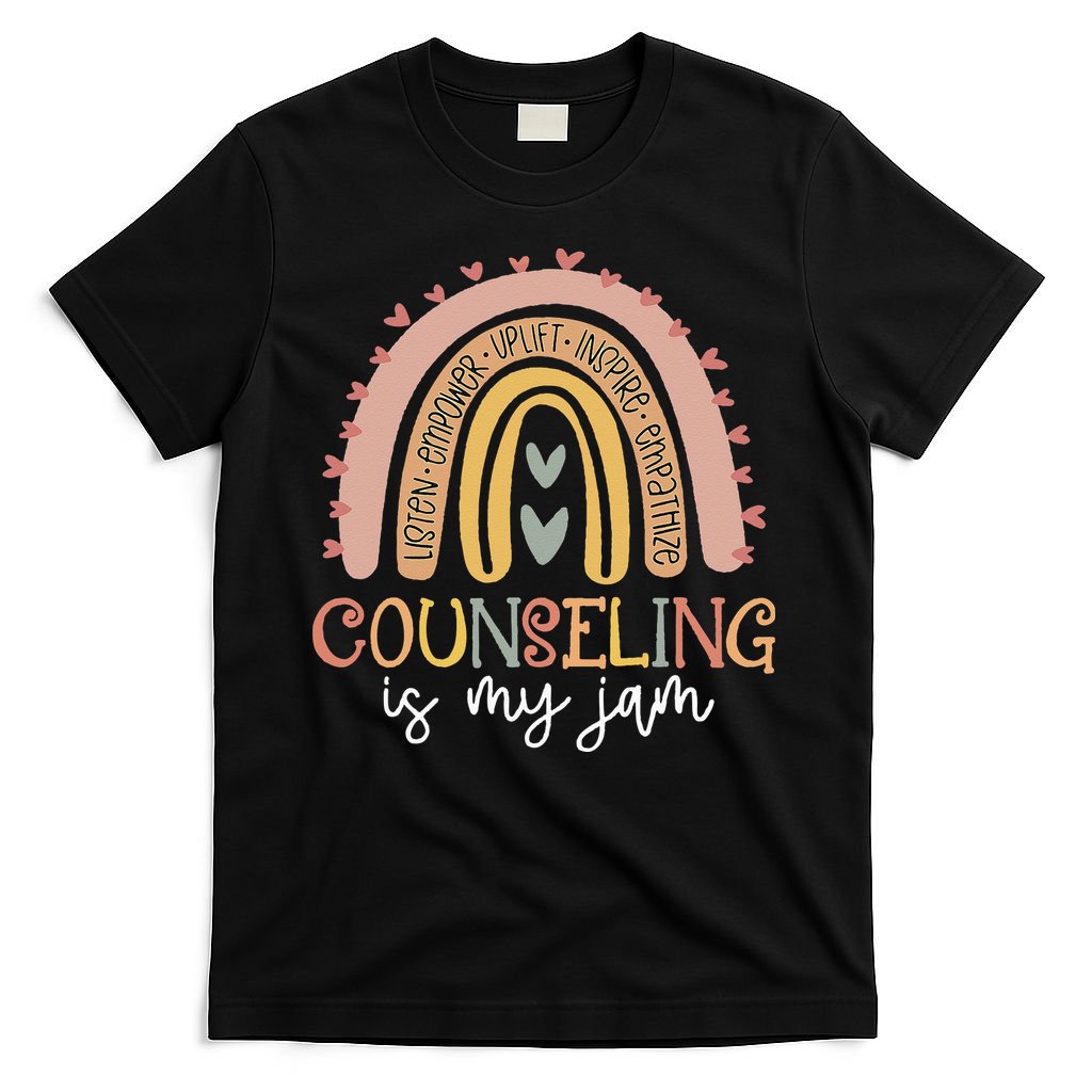 Back To School Counselor Counseling Is My Jam Rainbow T-Shirt