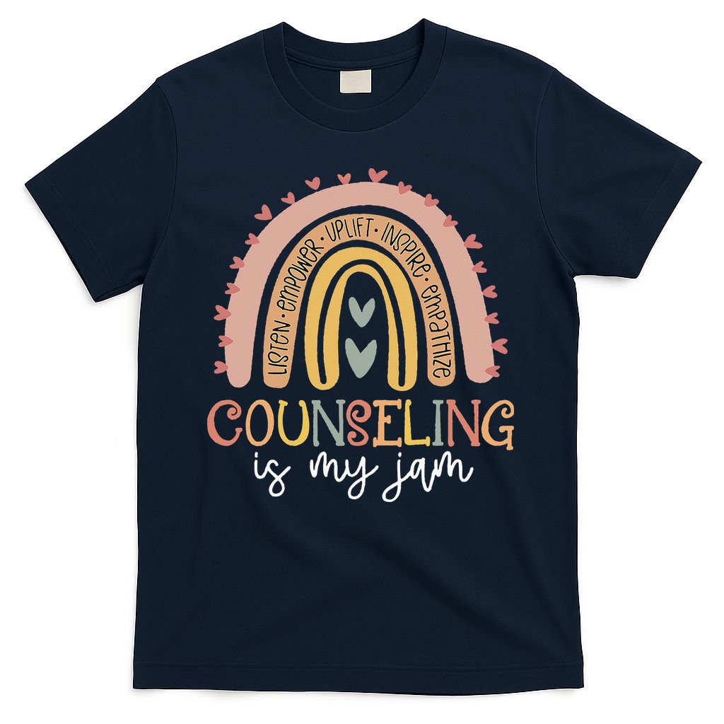 Back To School Counselor Counseling Is My Jam Rainbow T-Shirt