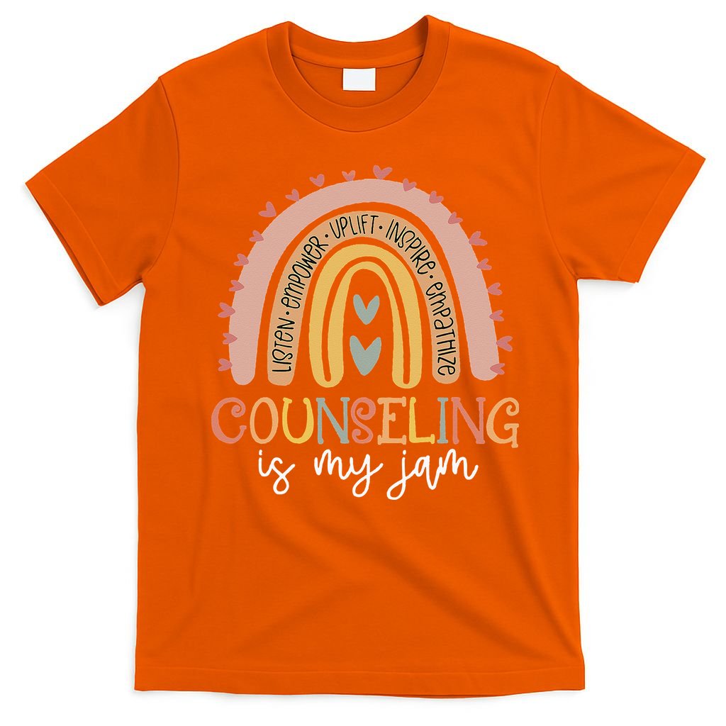 Back To School Counselor Counseling Is My Jam Rainbow T-Shirt