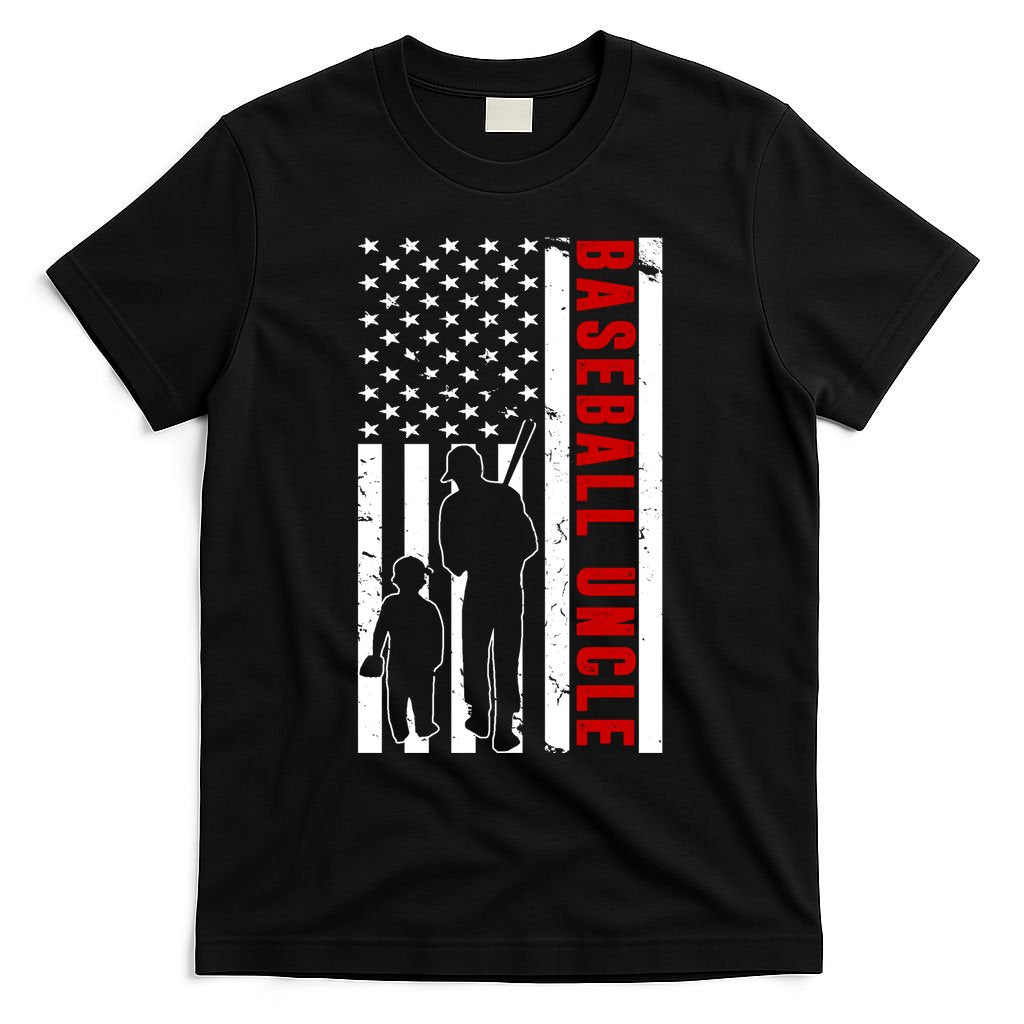 Baseball Uncle USA Flag T-Shirt