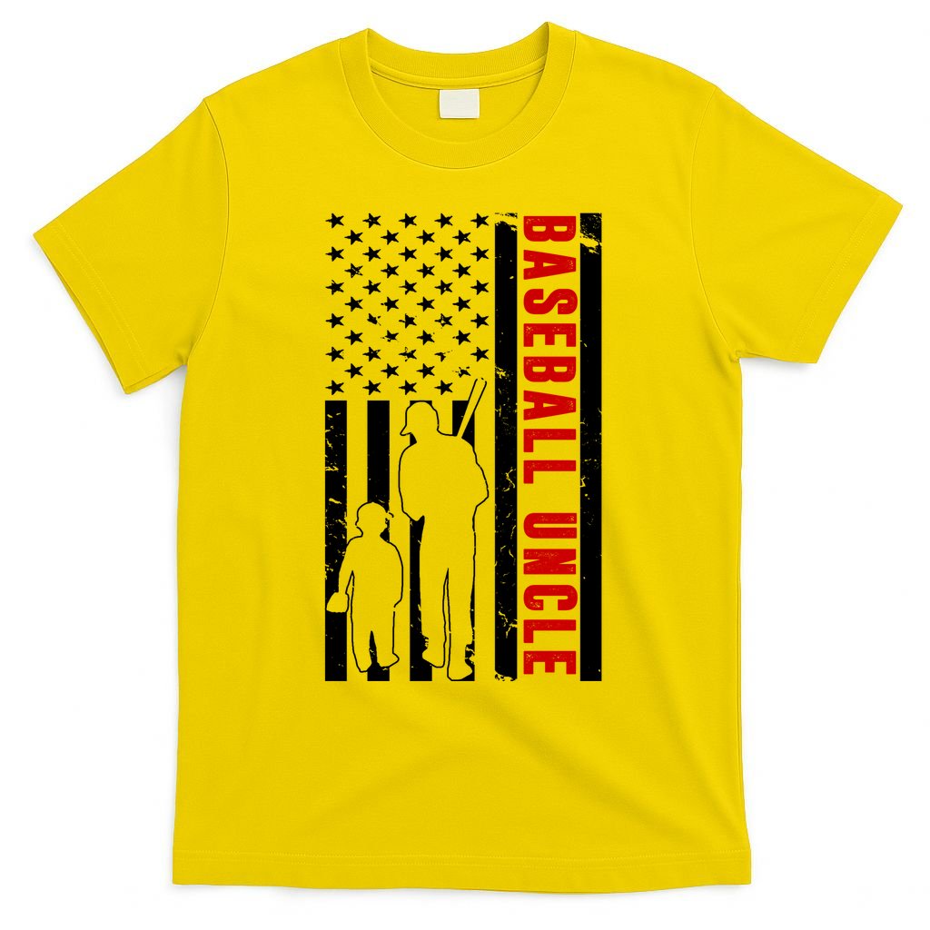 Baseball Uncle USA Flag T-Shirt