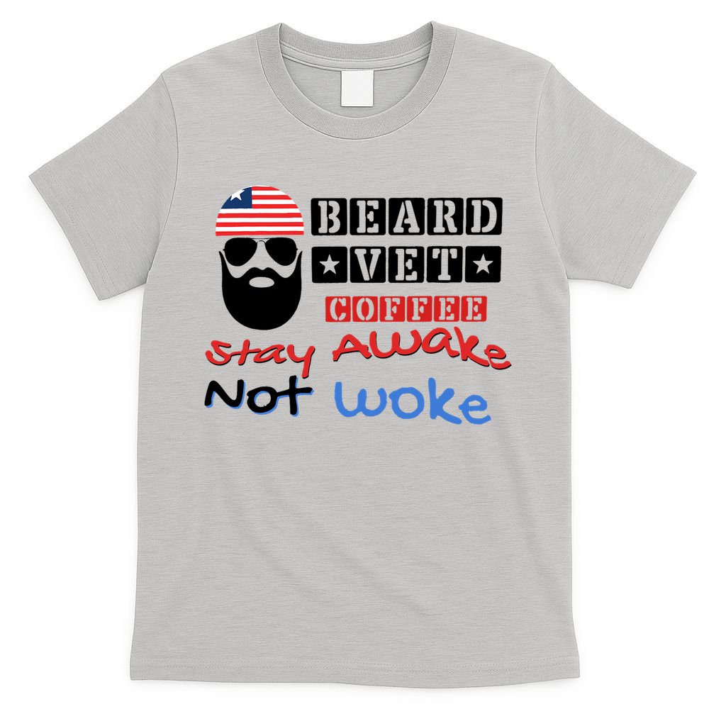 Beard vet coffee happy 4th of july Independence Day T-Shirt