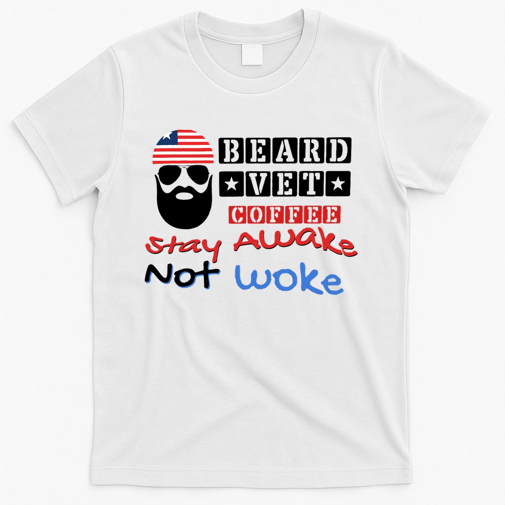 Beard vet coffee happy 4th of july Independence Day T-Shirt
