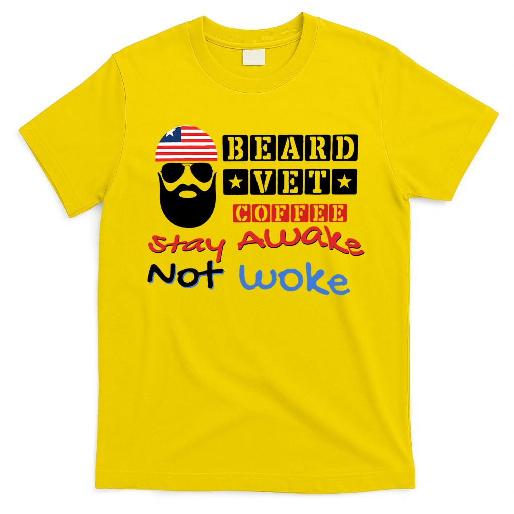 Beard vet coffee happy 4th of july Independence Day T-Shirt