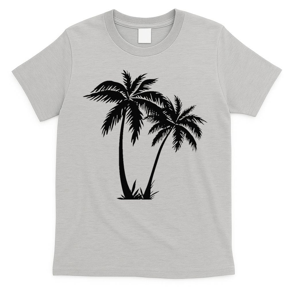 Black White Palm Trees Summer Sun Beach  T-Shirt