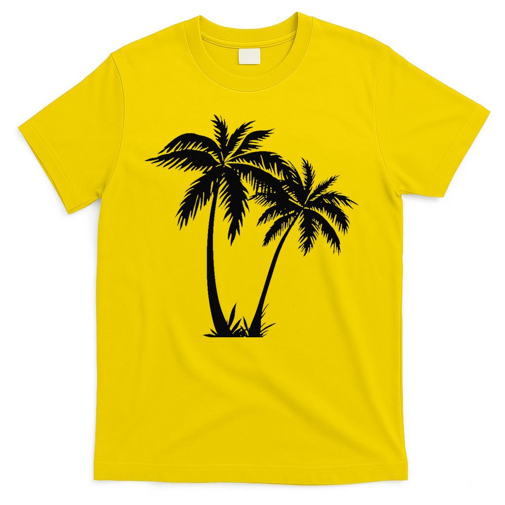Black White Palm Trees Summer Sun Beach  T-Shirt