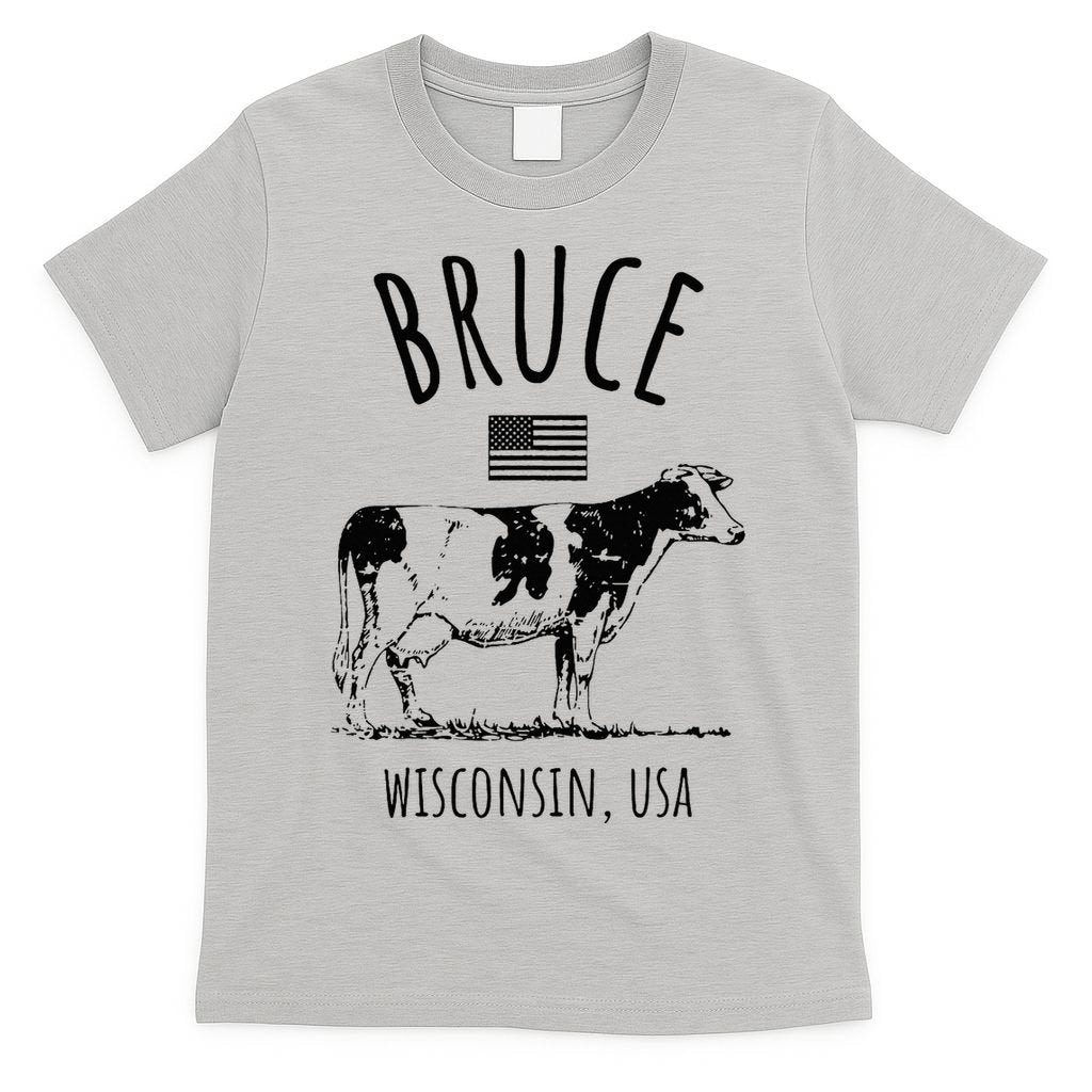 Bruce Wisconsin Usa Retro Cow Vintage T-Shirt