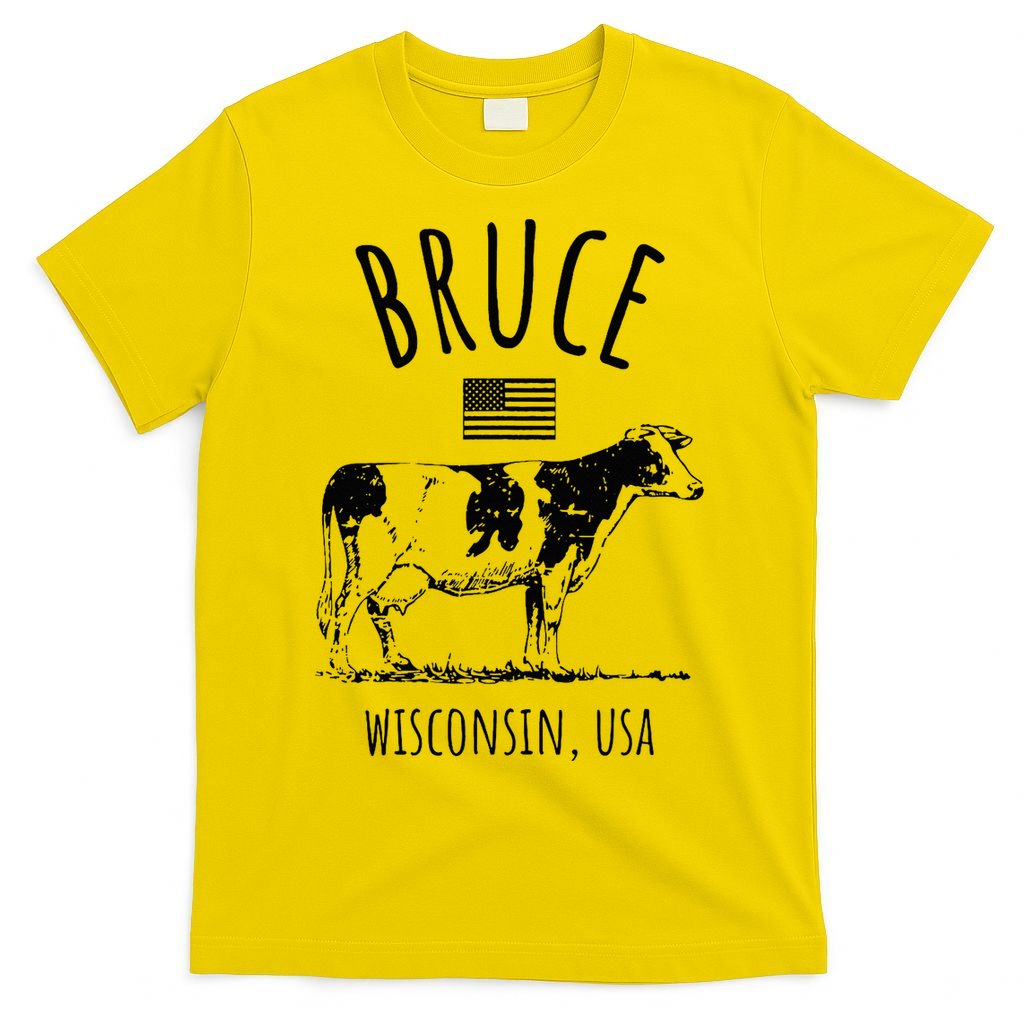 Bruce Wisconsin Usa Retro Cow Vintage T-Shirt