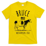 Bruce Wisconsin Usa Retro Cow Vintage T-Shirt