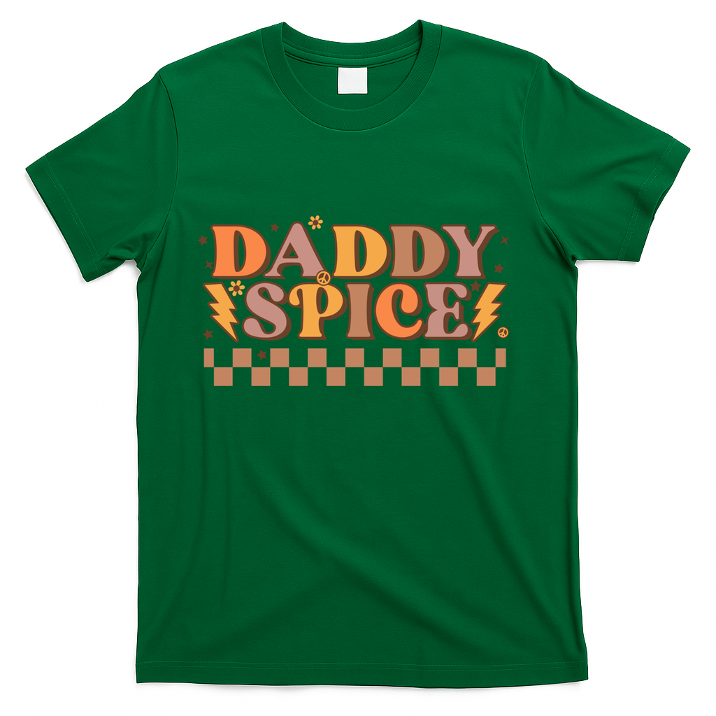 Daddy Spice Retro Checkered Thanksgiving Family Matching Dad Gift T-Shirt