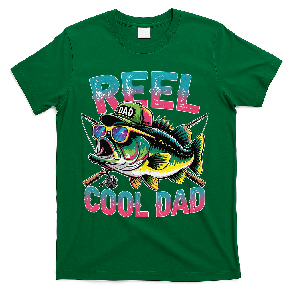 Reel Cool Dad Fishing Fisher Funny Fisherman Fathers Day T-Shirt