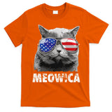 Cat 4th Of July Meowica Merica USA American Flag T-Shirt