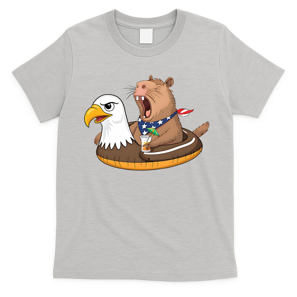 Capybara 4TH Of July Funny Pool Party T-Shirt