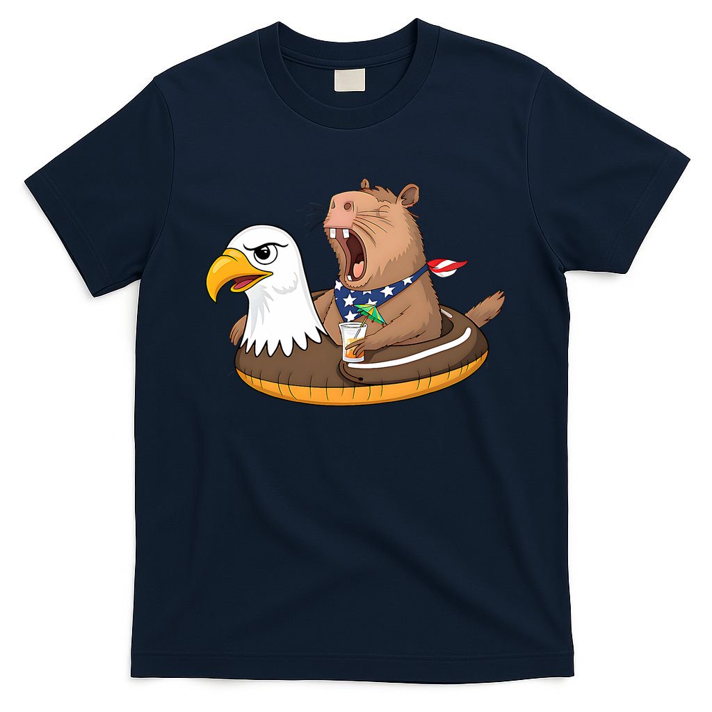 Capybara 4TH Of July Funny Pool Party T-Shirt