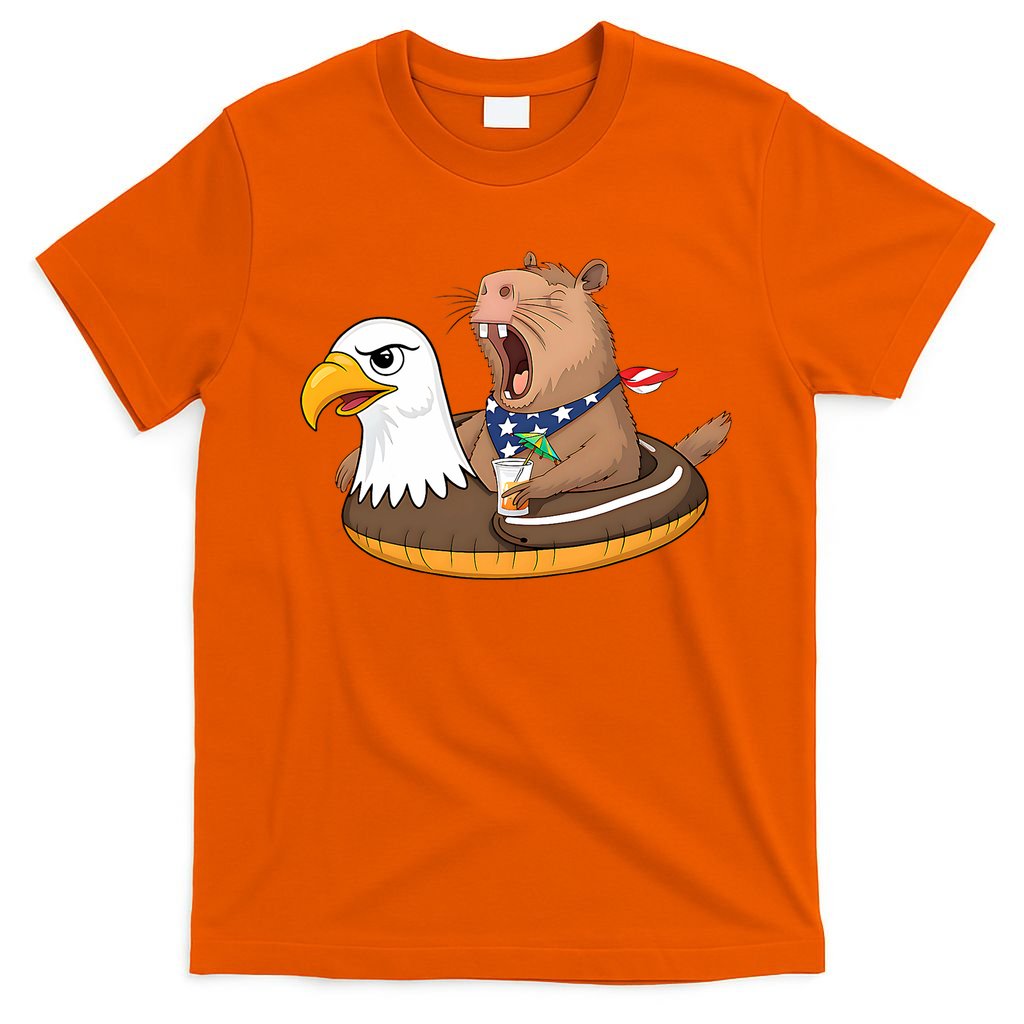 Capybara 4TH Of July Funny Pool Party T-Shirt