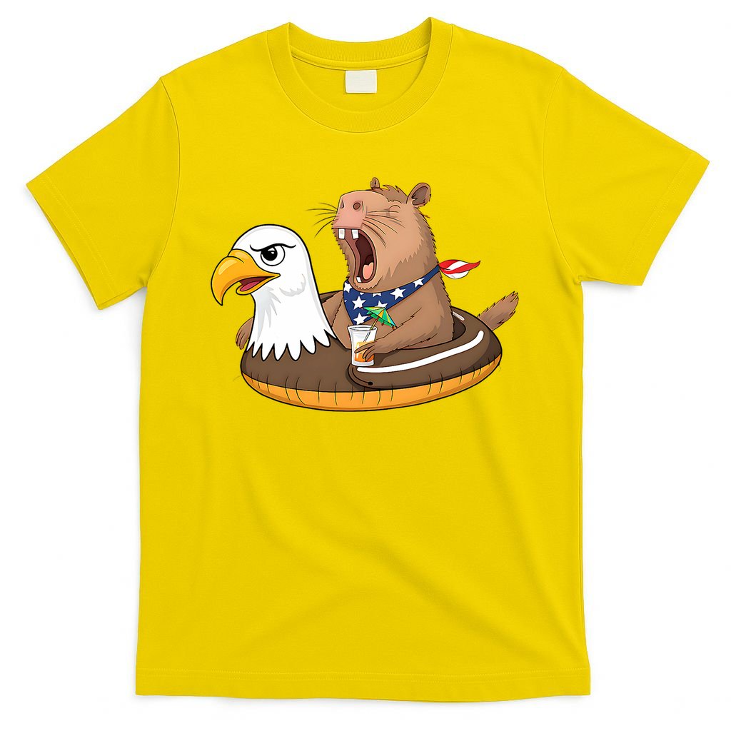 Capybara 4TH Of July Funny Pool Party T-Shirt