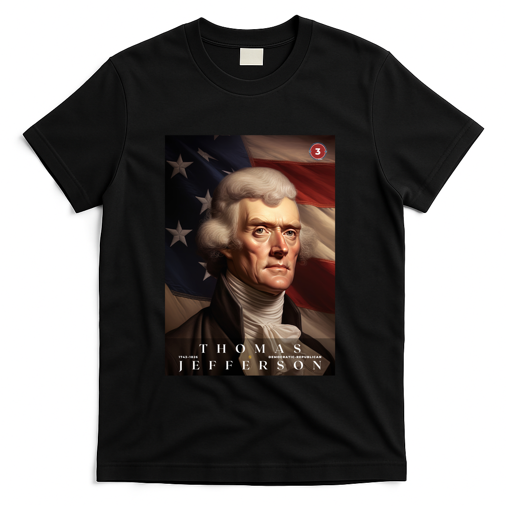 Thomas Jefferson 3rd President Of The United States Portrait T-Shirt