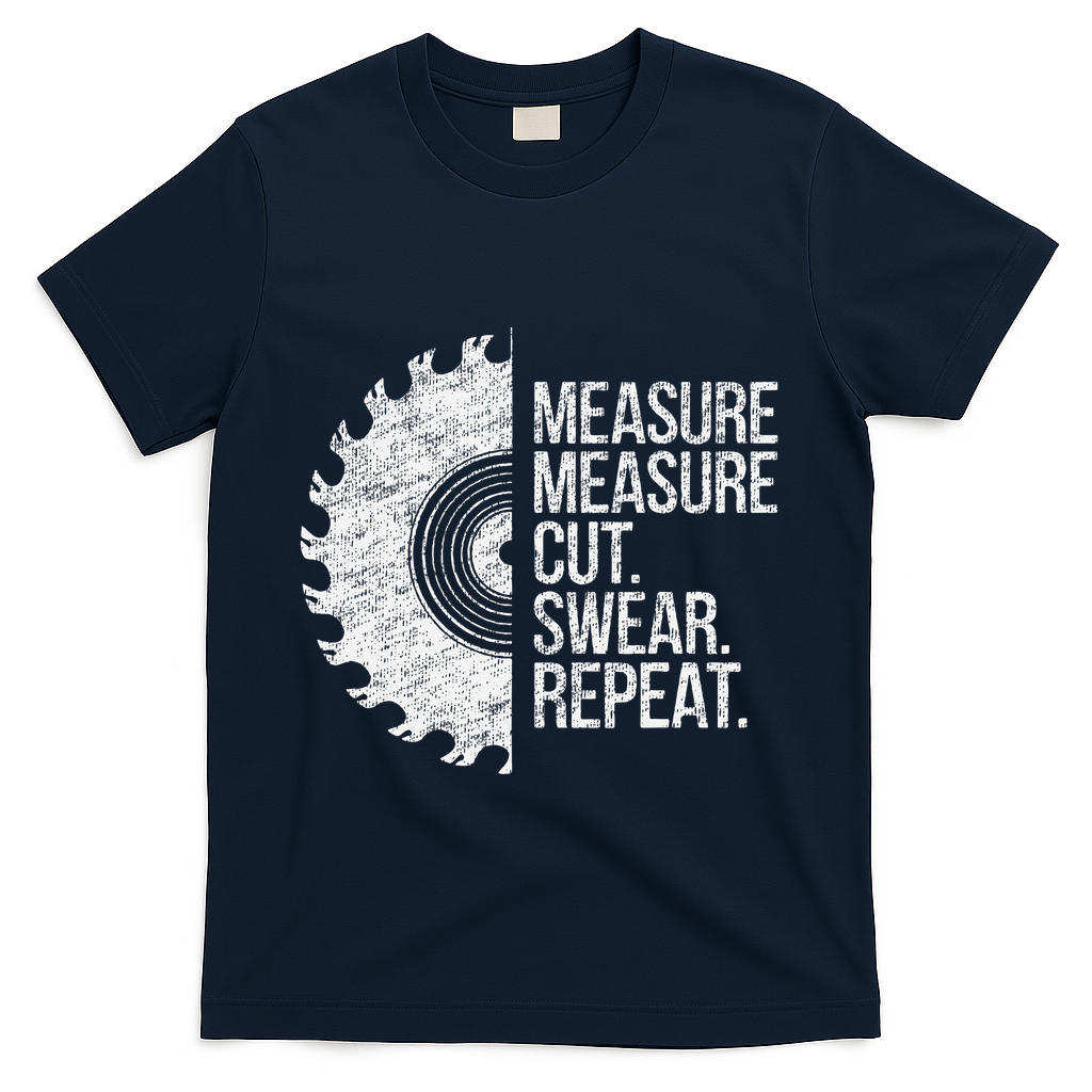 Measure Cut Swear Funny Handyman Dad FatherS Day T-Shirt