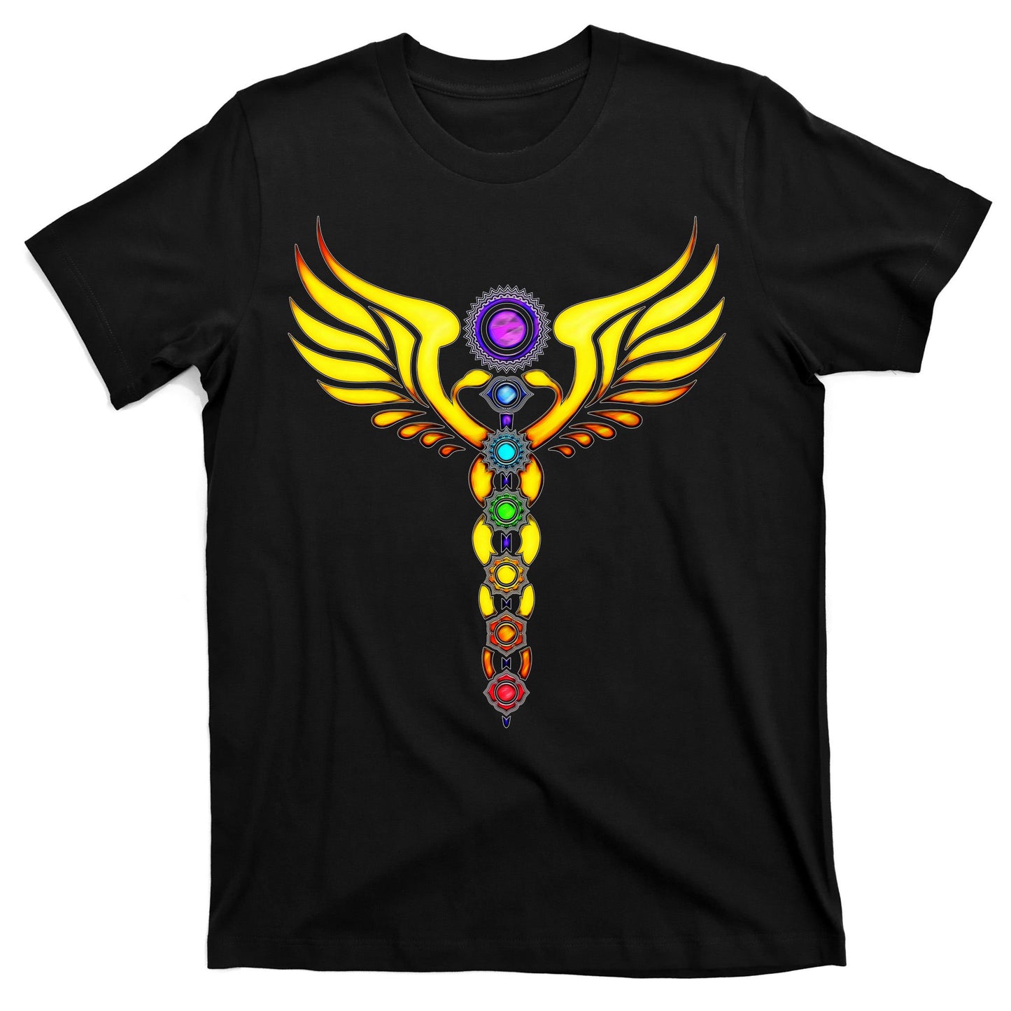 Caduceus With 7 Chakras T-Shirt