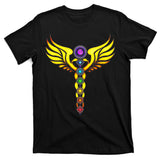 Caduceus With 7 Chakras T-Shirt