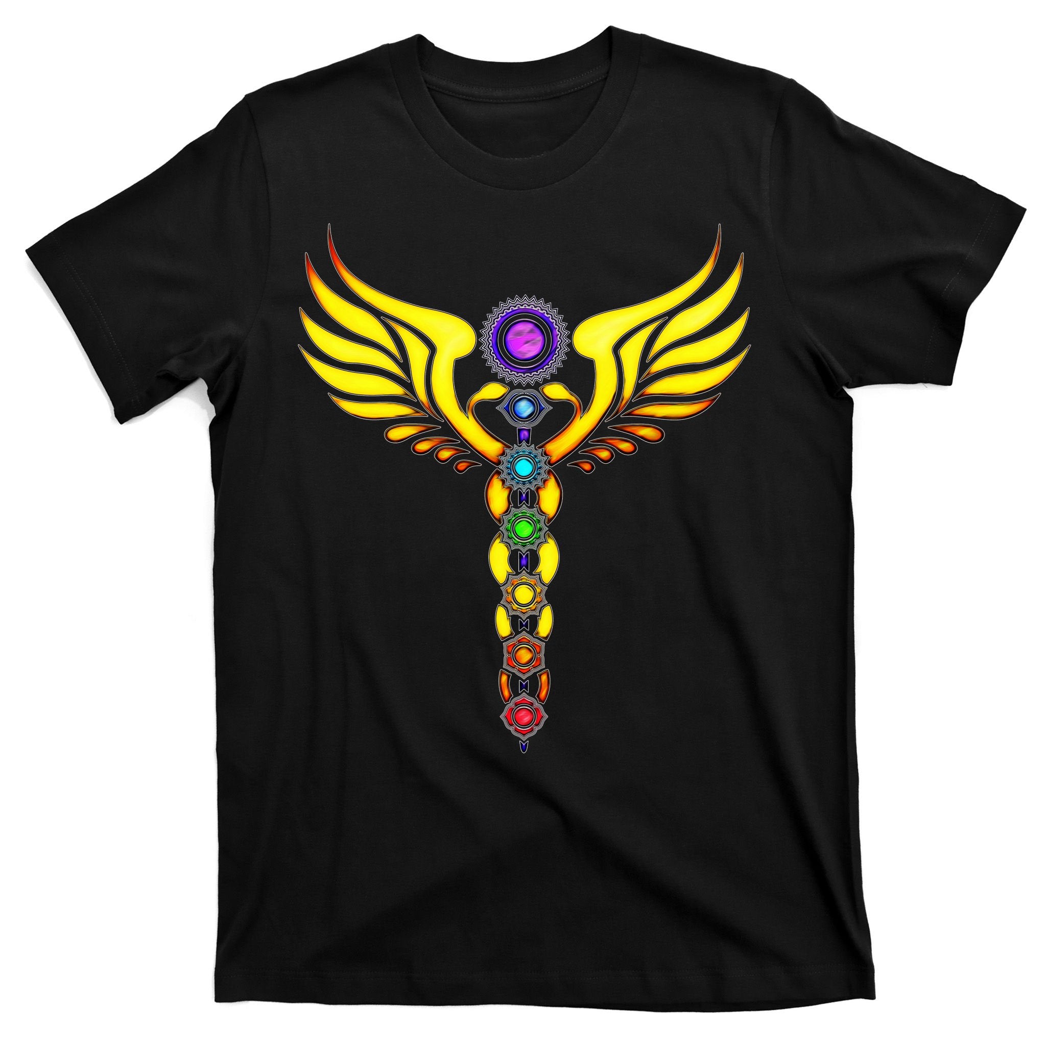 Caduceus With 7 Chakras T-Shirt