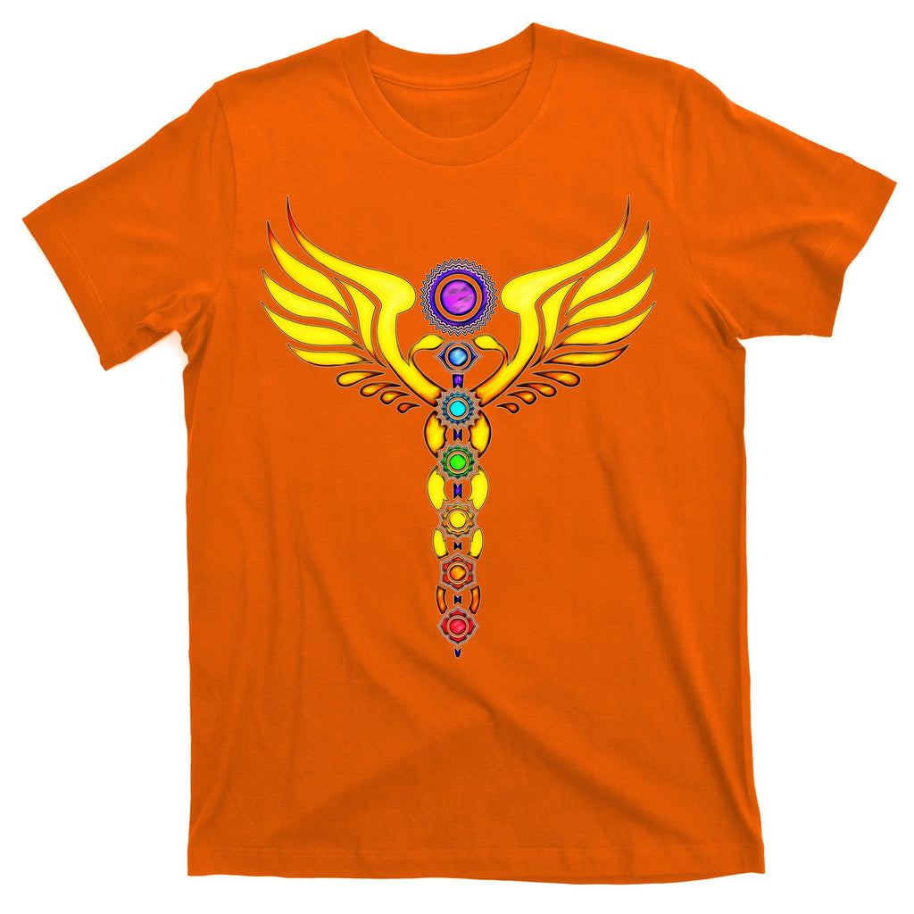 Caduceus With 7 Chakras T-Shirt