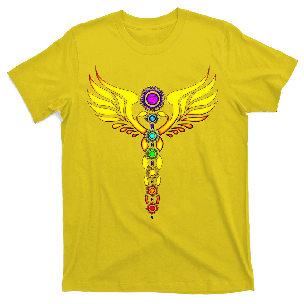 Caduceus With 7 Chakras T-Shirt