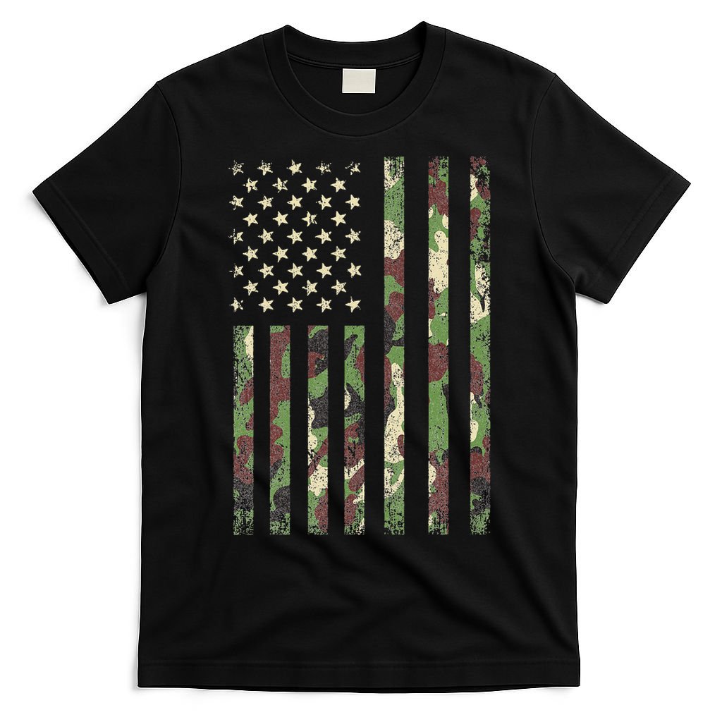 Camo American Flag USA Camouflage  T-Shirt
