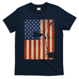 Cow American Flag Cattle Animal Lover Patriotic 4th Of July T-Shirt