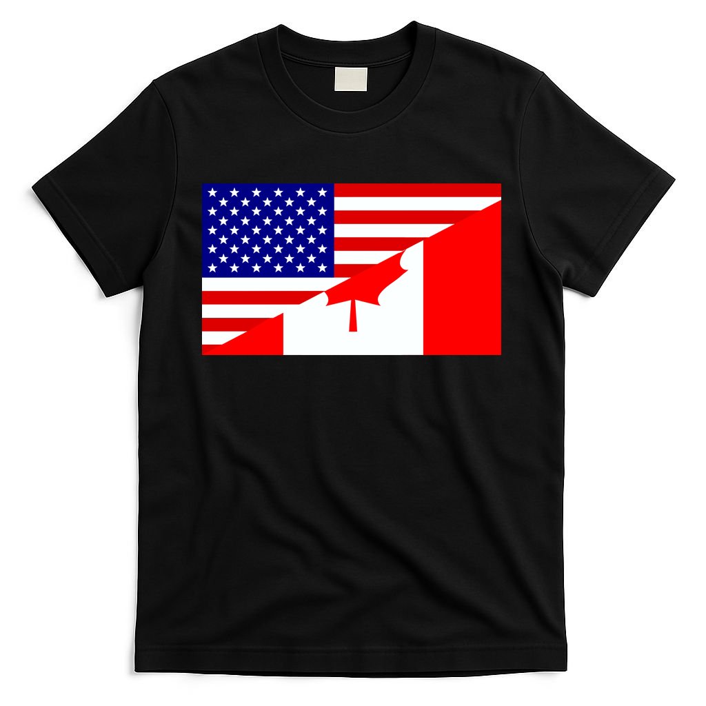 Canadian American USA Flag T-Shirt