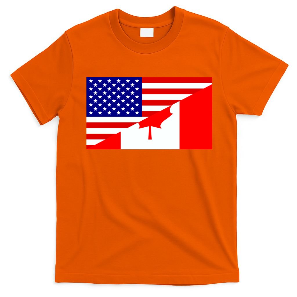 Canadian American USA Flag T-Shirt