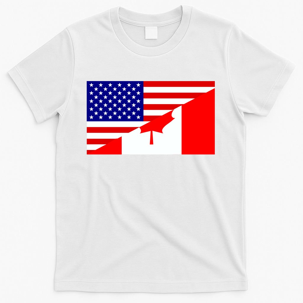 Canadian American USA Flag T-Shirt