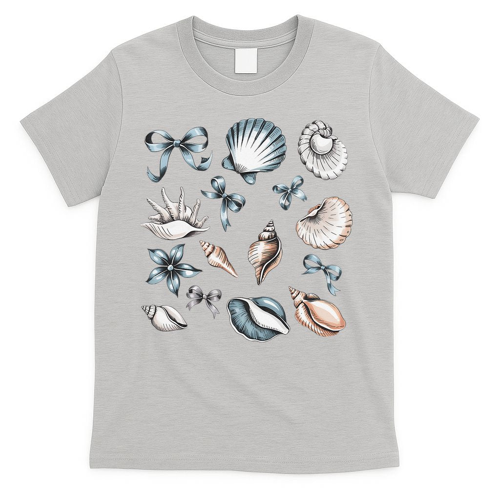 Coquette Blue Bow Ocean Beach Retro Summer Women T-Shirt