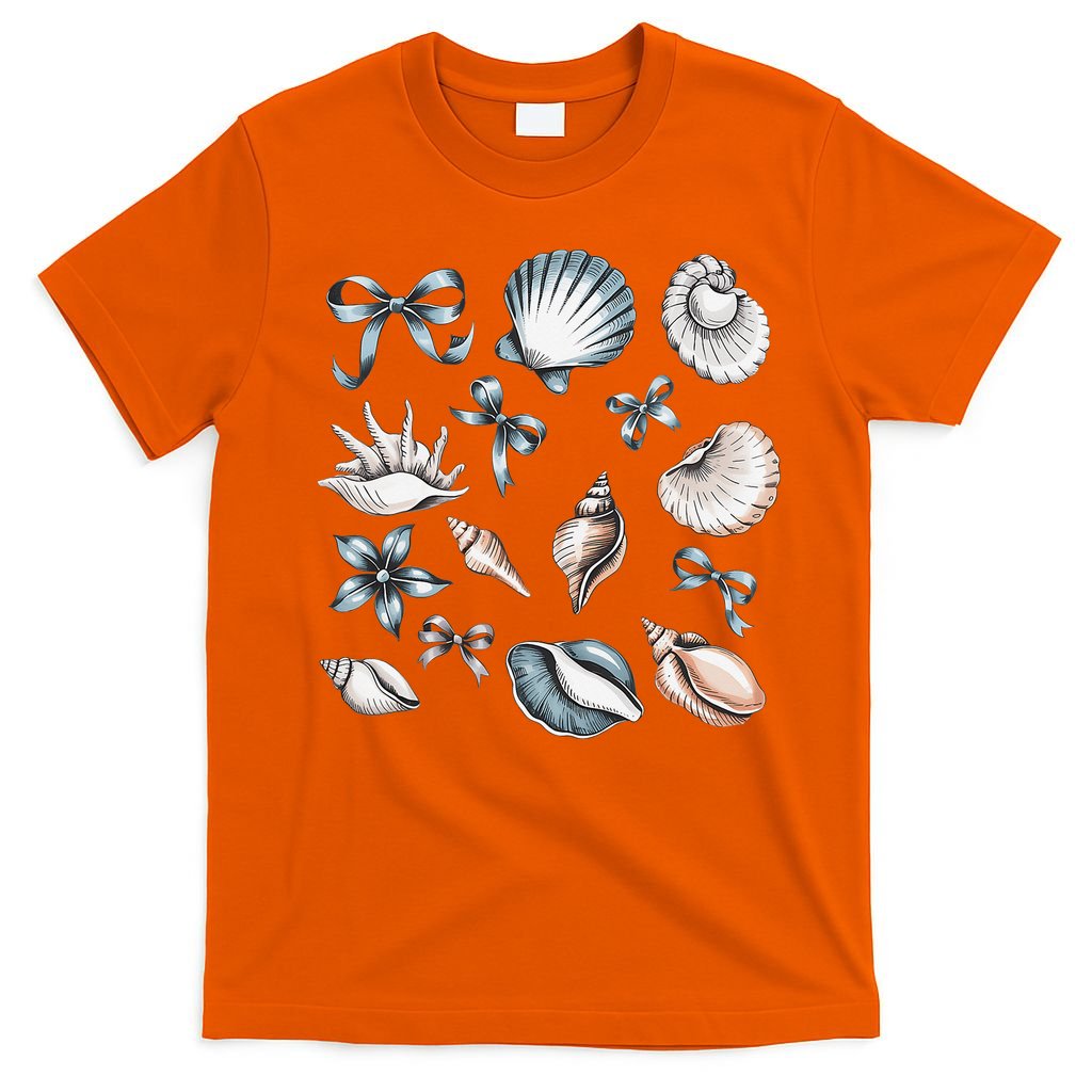 Coquette Blue Bow Ocean Beach Retro Summer Women T-Shirt